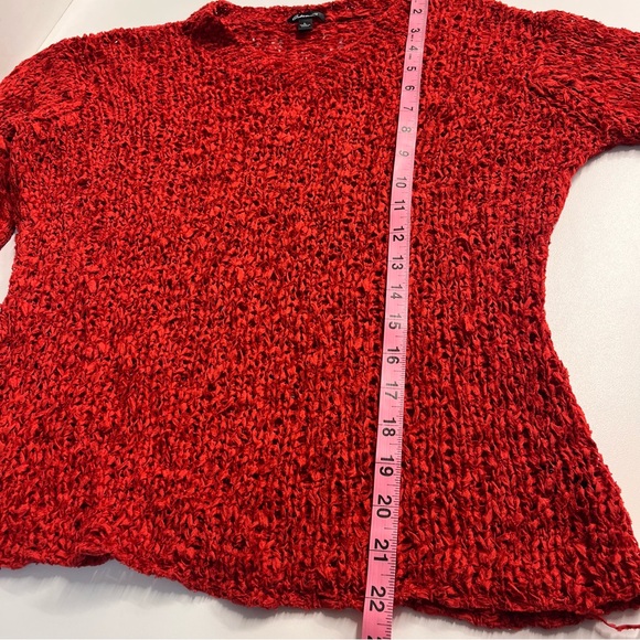 Imperfect y2k 100% silk top large crochet style crinkle red baddie going out top - Picture 6 of 17